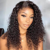 Cute Look Graceful Natural Black Super Romantic Wave Curly Lace Wigs